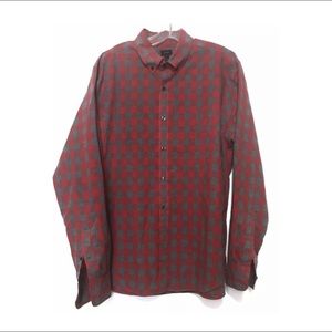 J. Crew Red Gray Buffalo Plaid Checkered Shirt